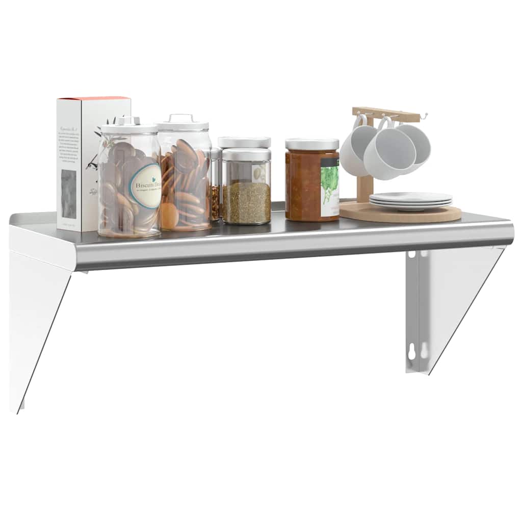 Wall Shelf 75x30x31 cm Silver Stainless Steel