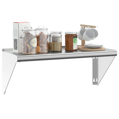 Wall Shelf 75x30x31 cm Silver Stainless Steel