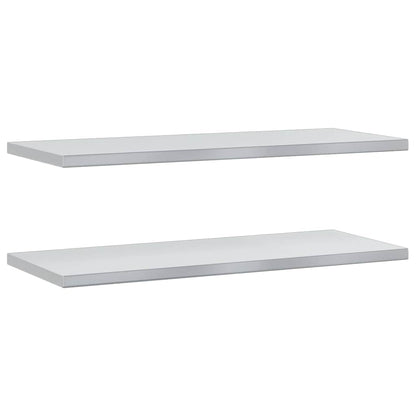Wall Shelves 2 pcs 100x40 cm Silver Stainless Steel