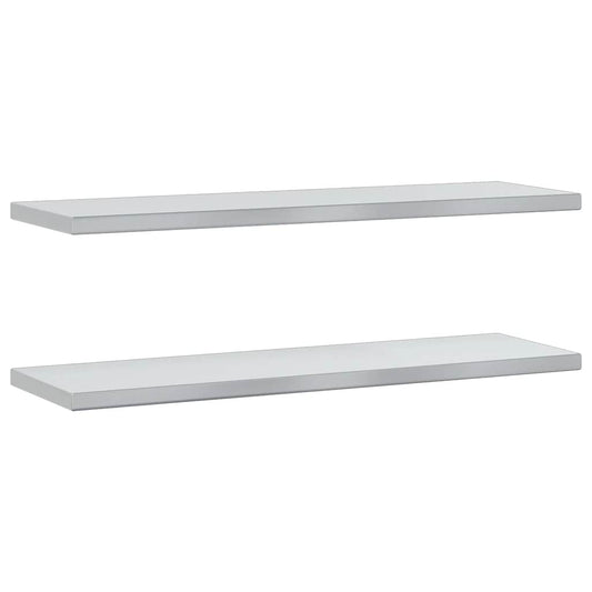 Wall Shelves 2 pcs 100x30 cm Silver Stainless Steel