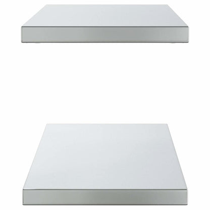 Wall Shelves 2 pcs 100x30 cm Silver Stainless Steel