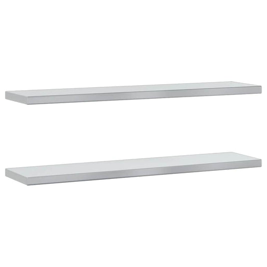 Wall Shelves 2 pcs 100x23.5 cm Silver Stainless Steel