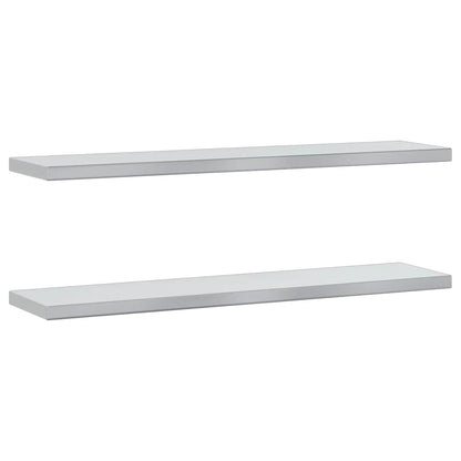 Wall Shelves 2 pcs 100x23.5 cm Silver Stainless Steel