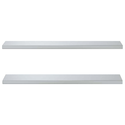 Wall Shelves 2 pcs 100x23.5 cm Silver Stainless Steel