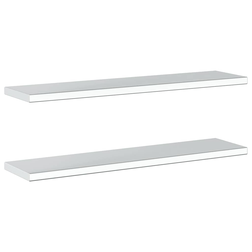 Wall Shelves 2 pcs 100x23.5 cm Silver Stainless Steel