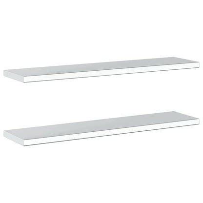 Wall Shelves 2 pcs 100x23.5 cm Silver Stainless Steel