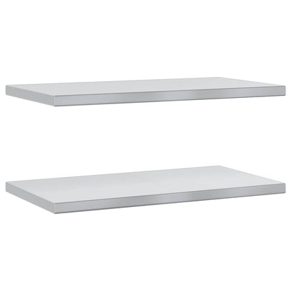 Wall Shelves 2 pcs 75x40 cm Silver Stainless Steel