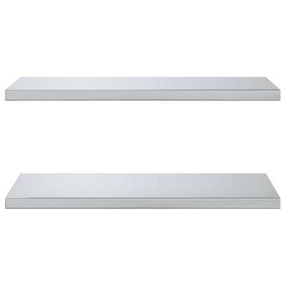 Wall Shelves 2 pcs 75x40 cm Silver Stainless Steel