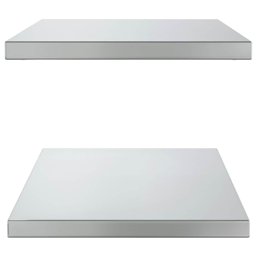 Wall Shelves 2 pcs 75x40 cm Silver Stainless Steel