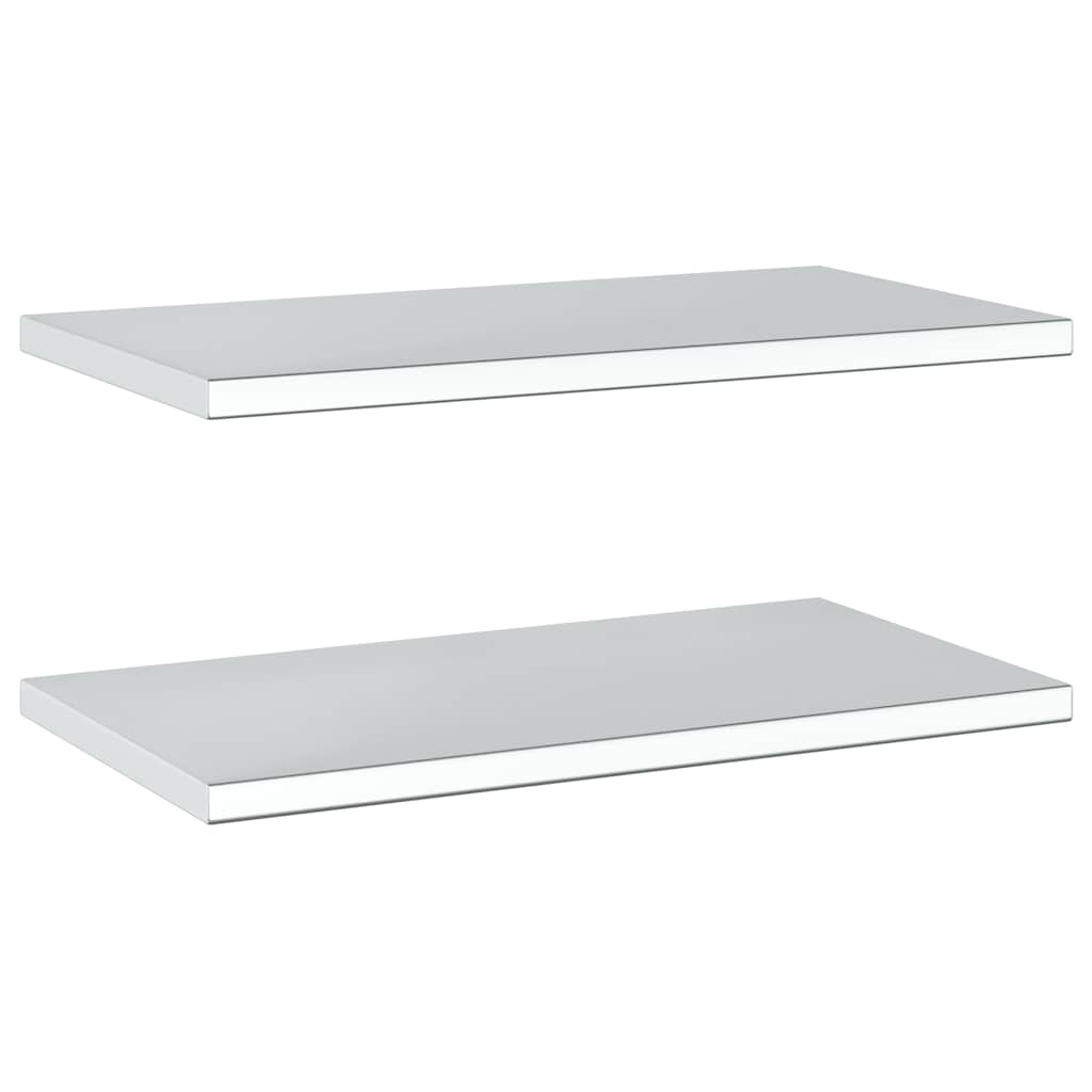 Wall Shelves 2 pcs 75x40 cm Silver Stainless Steel
