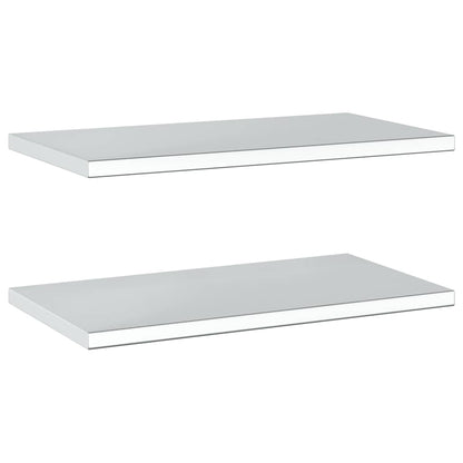 Wall Shelves 2 pcs 75x40 cm Silver Stainless Steel
