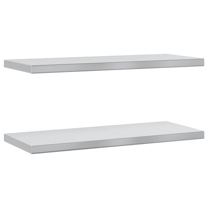 Wall Shelves 2 pcs 75x30 cm Silver Stainless Steel