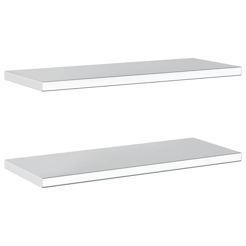 Wall Shelves 2 pcs 75x30 cm Silver Stainless Steel