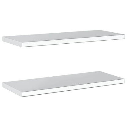 Wall Shelves 2 pcs 75x30 cm Silver Stainless Steel