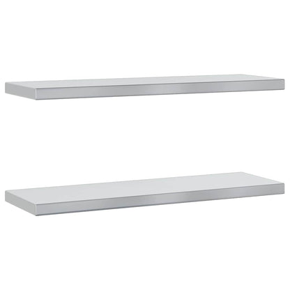 Wall Shelves 2 pcs 75x23.5 cm Silver Stainless Steel