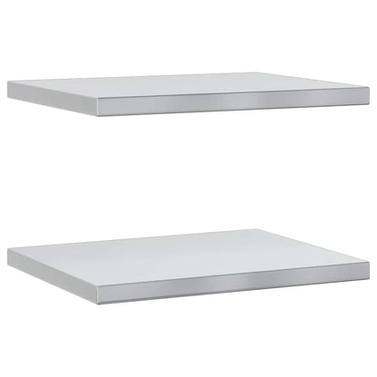 Wall Shelves 2 pcs 50x40 cm Silver Stainless Steel