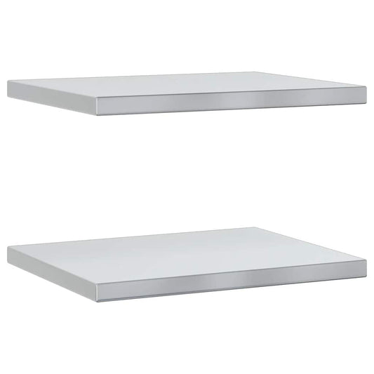 Wall Shelves 2 pcs 50x40 cm Silver Stainless Steel