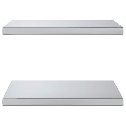 Wall Shelves 2 pcs 50x40 cm Silver Stainless Steel