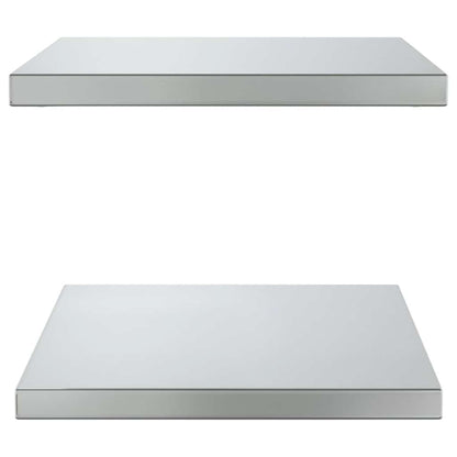 Wall Shelves 2 pcs 50x40 cm Silver Stainless Steel