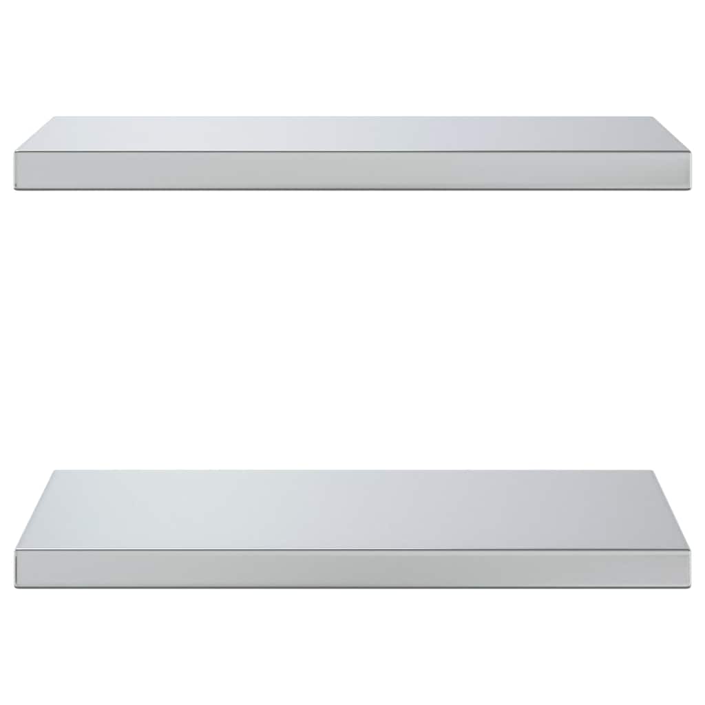 Wall Shelves 2 pcs 50x30 cm Silver Stainless Steel