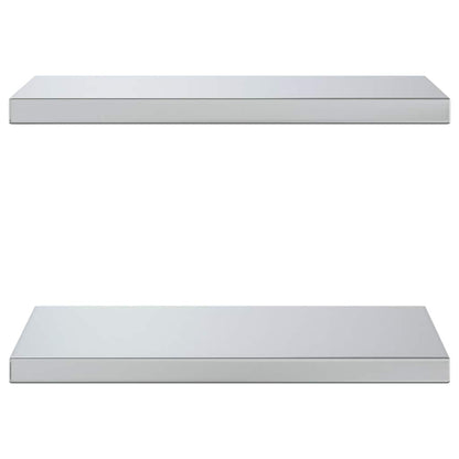 Wall Shelves 2 pcs 50x30 cm Silver Stainless Steel