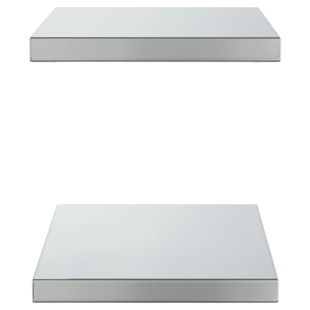 Wall Shelves 2 pcs 50x30 cm Silver Stainless Steel