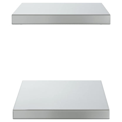 Wall Shelves 2 pcs 50x30 cm Silver Stainless Steel