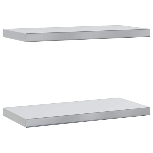Wall Shelves 2 pcs 50x23.5 cm Silver Stainless Steel