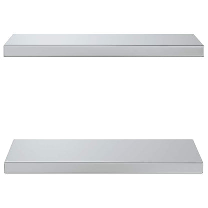 Wall Shelves 2 pcs 50x23.5 cm Silver Stainless Steel