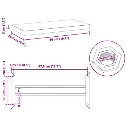 Wall Shelves 2 pcs 50x23.5 cm Silver Stainless Steel