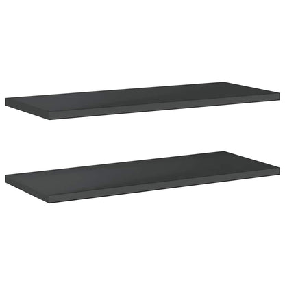 Wall Shelves 2 pcs 100x40 cm Black Stainless Steel