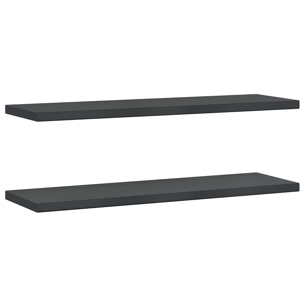 Wall Shelves 2 pcs 100x30 cm Black Stainless Steel