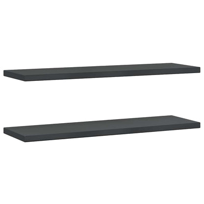 Wall Shelves 2 pcs 100x30 cm Black Stainless Steel