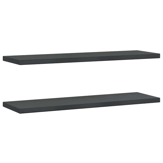 Wall Shelves 2 pcs 100x30 cm Black Stainless Steel