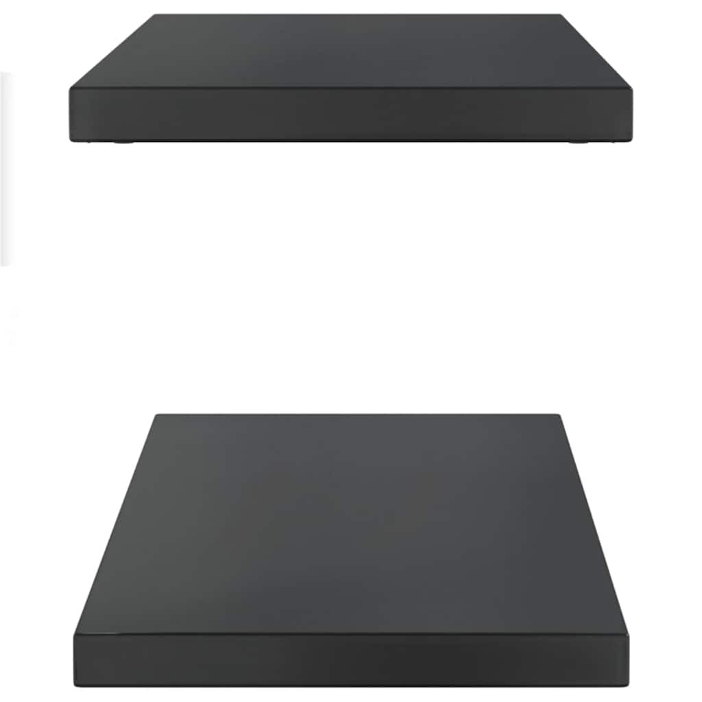Wall Shelves 2 pcs 100x30 cm Black Stainless Steel