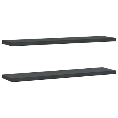 Wall Shelves 2 pcs 100x23.5 cm Black Stainless Steel