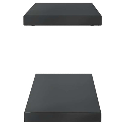Wall Shelves 2 pcs 100x23.5 cm Black Stainless Steel