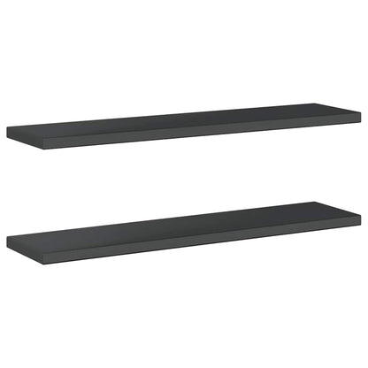 Wall Shelves 2 pcs 100x23.5 cm Black Stainless Steel
