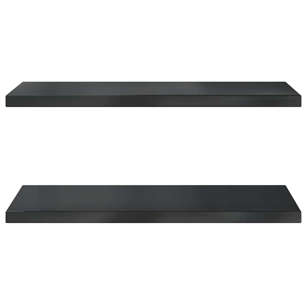 Wall Shelves 2 pcs 75x40 cm Black Stainless Steel