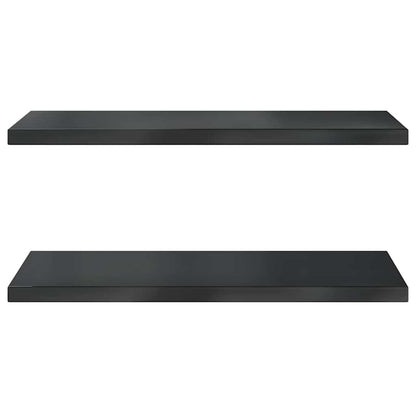 Wall Shelves 2 pcs 75x40 cm Black Stainless Steel