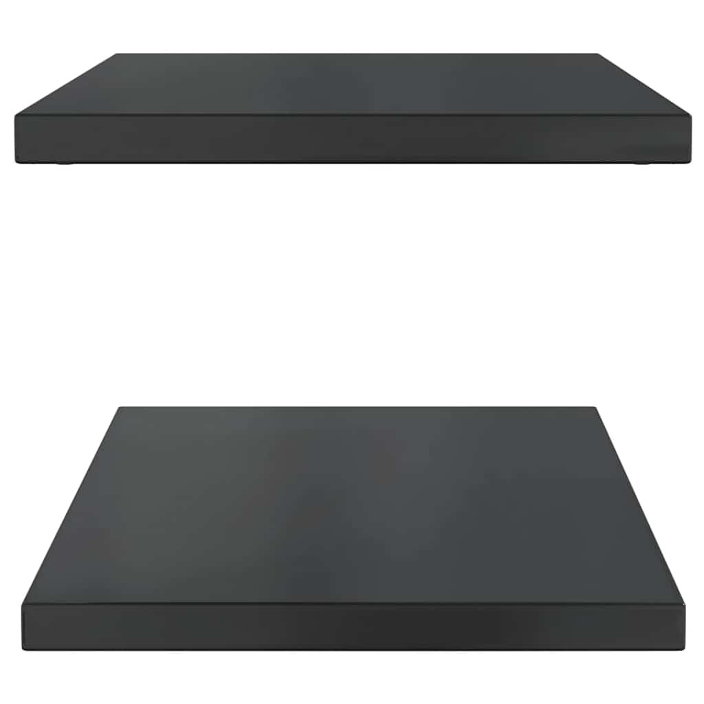 Wall Shelves 2 pcs 75x40 cm Black Stainless Steel