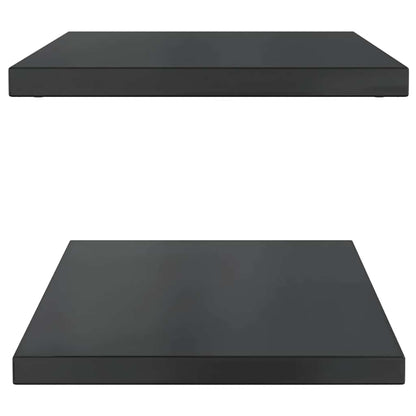 Wall Shelves 2 pcs 75x40 cm Black Stainless Steel
