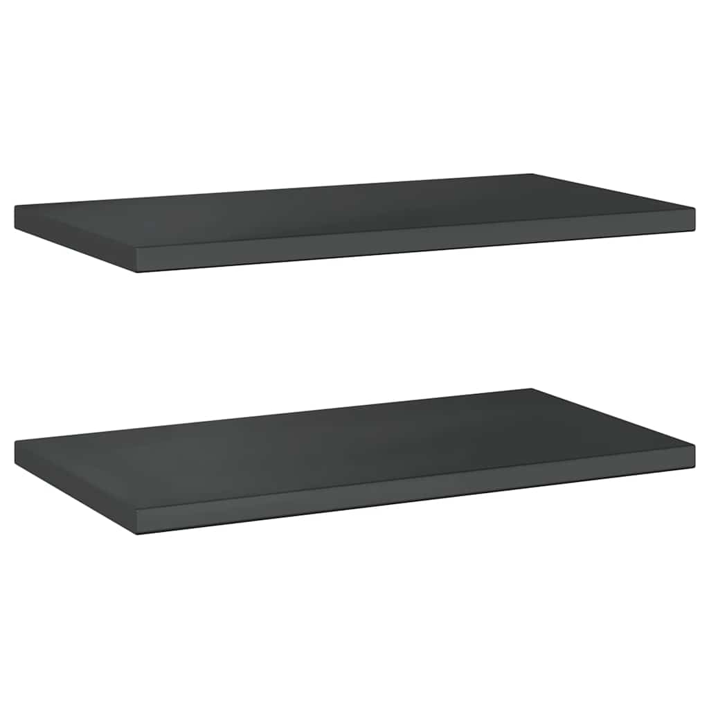Wall Shelves 2 pcs 75x40 cm Black Stainless Steel