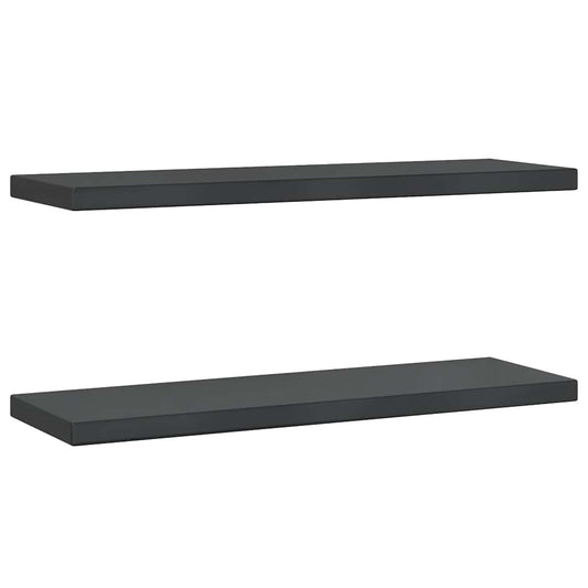 Wall Shelves 2 pcs 75x23.5 cm Black Stainless Steel