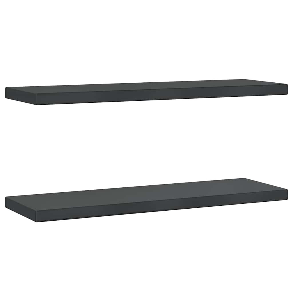 Wall Shelves 2 pcs 75x23.5 cm Black Stainless Steel