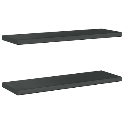 Wall Shelves 2 pcs 75x23.5 cm Black Stainless Steel