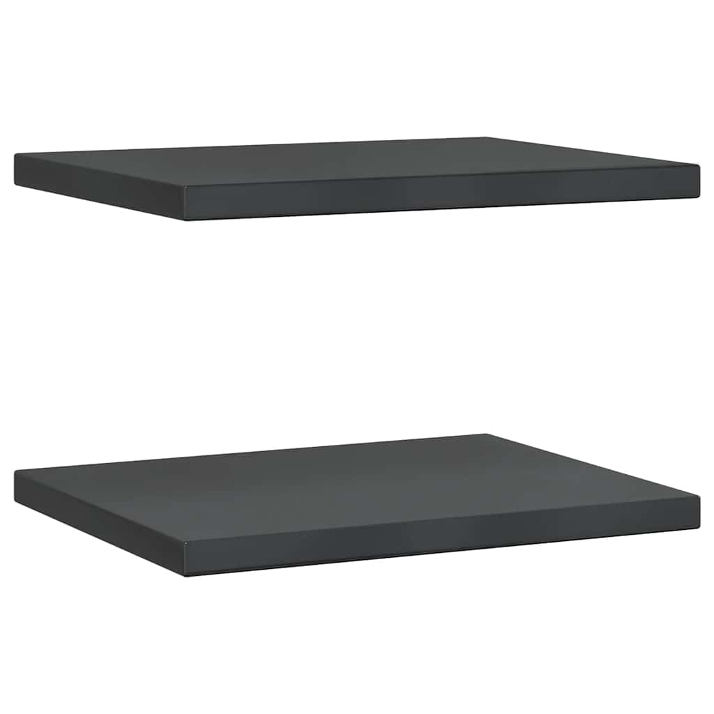 Wall Shelves 2 pcs 50x40 cm Black Stainless Steel