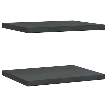 Wall Shelves 2 pcs 50x40 cm Black Stainless Steel