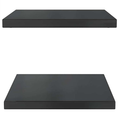 Wall Shelves 2 pcs 50x40 cm Black Stainless Steel