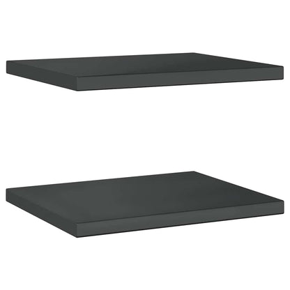 Wall Shelves 2 pcs 50x40 cm Black Stainless Steel
